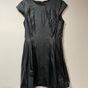 Armani Exchange Size 10 black leather dress